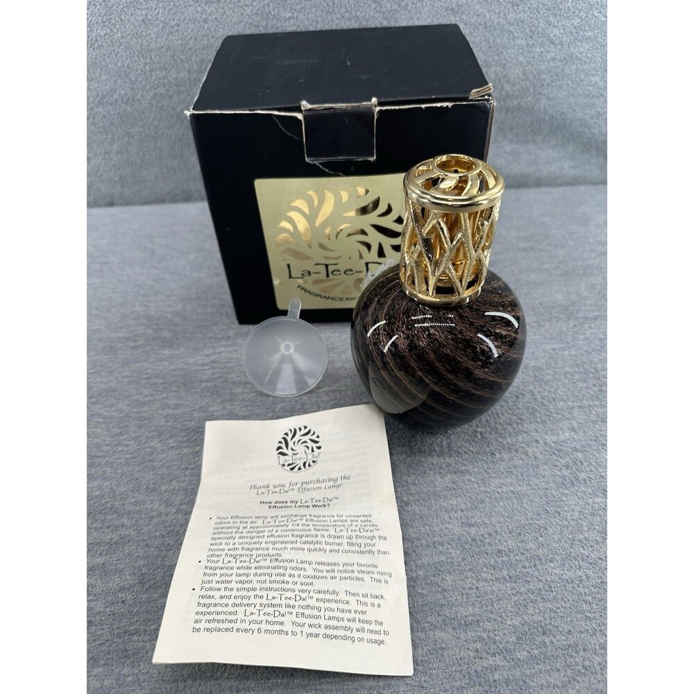 LA-TEE-DA FRAGRANCE LAMP - Copper & Gold Glass w/ Wix & Funnel C6